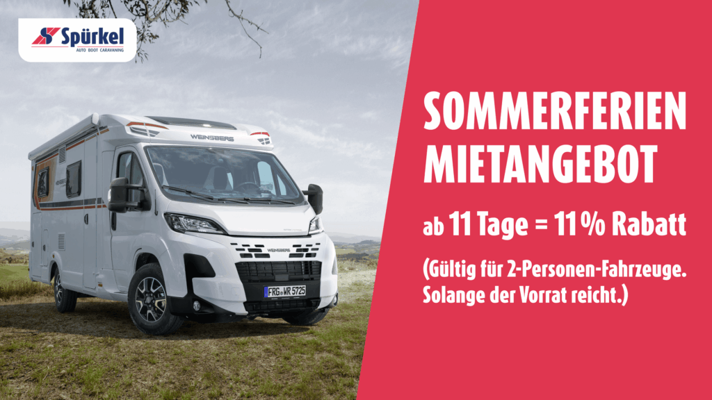 Tolles Reisemobild-Angebot für 2 Personen für die schönste Zeit des Jahres.